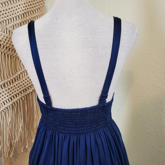 OPTIONS 100% Silk Royal Blue Mini Dress! Size S/M. - Picture 5 of 11